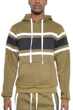 Load image into Gallery viewer, SOLID WITH THREE STRIPE PULLOVER HOODIE