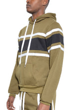 Load image into Gallery viewer, SOLID WITH THREE STRIPE PULLOVER HOODIE