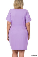 Load image into Gallery viewer, Plus Brushed Tie Belt Dress