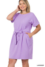 Load image into Gallery viewer, Plus Brushed Tie Belt Dress