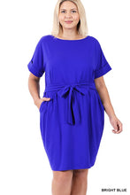 Load image into Gallery viewer, Plus Brushed Tie Belt Dress