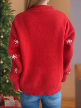 Load image into Gallery viewer, Reindeer Round Neck Dropped Shoulder Sweater
