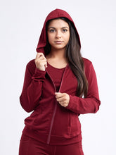 Load image into Gallery viewer, Athletic Zip-Up Fitted Hoodie Jacket with Pockets