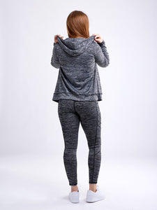 Athletic Zip-Up Fitted Hoodie Jacket with Pockets