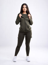 Load image into Gallery viewer, Athletic Zip-Up Fitted Hoodie Jacket with Pockets