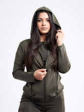 Load image into Gallery viewer, Athletic Zip-Up Fitted Hoodie Jacket with Pockets