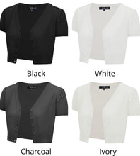 Load image into Gallery viewer, Cropped Bolero Button Down plus Cardigan Sweater