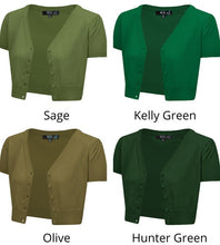 Load image into Gallery viewer, Cropped Bolero Button Down plus Cardigan Sweater