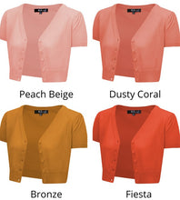Load image into Gallery viewer, Cropped Bolero Knit Sweater Cardigan Short Sleeve