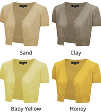 Load image into Gallery viewer, Cropped Bolero Knit Sweater Cardigan Short Sleeve