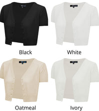 Load image into Gallery viewer, Cropped Bolero Knit Sweater Cardigan Short Sleeve