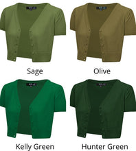 Load image into Gallery viewer, Cropped Bolero Knit Sweater Cardigan Short Sleeve