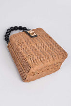 Load image into Gallery viewer, Beads Handle Straw Structure Clutch Swing Bag