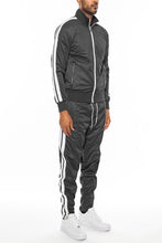 Load image into Gallery viewer, Striped Tape Front Pleat Track Suit Set