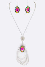 Load image into Gallery viewer, Crystal Drop &amp; Hoops Necklace Set