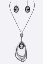 Load image into Gallery viewer, Crystal Drop &amp; Hoops Necklace Set