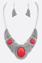 Load image into Gallery viewer, Stone Pave Statement Necklace Set