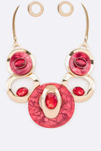 Load image into Gallery viewer, Crystal Hoops Statement Necklace Set
