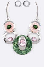 Load image into Gallery viewer, Crystal Hoops Statement Necklace Set