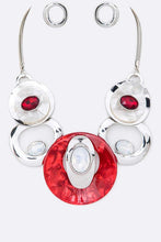 Load image into Gallery viewer, Crystal Hoops Statement Necklace Set