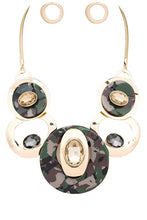 Load image into Gallery viewer, Crystal Hoops Statement Necklace Set