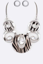 Load image into Gallery viewer, Crystal Hoops Statement Necklace Set