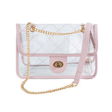Load image into Gallery viewer, TRENDY  HIGH QUALITY QUILTED CLEAR PVC BAG
