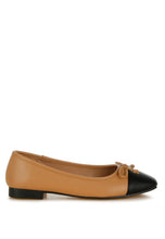 Load image into Gallery viewer, Acino Faux Leather Bow Detail Ballerinas