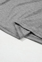 Load image into Gallery viewer, Gray Contrast Lace Raglan Sleeve Plicated Knit Top
