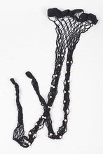 Load image into Gallery viewer, Pearl Accent Fishnet Stocking