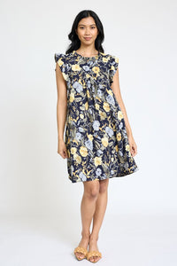 Plus Size Spring Ruffle Hem Shift Dress