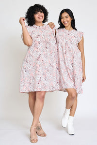 Plus Size Spring Ruffle Hem Shift Dress
