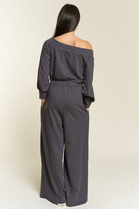 One Shoulders Terry Jumpsuit