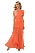 Load image into Gallery viewer, One-Shoulder Ruched Maxi Dress