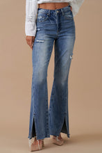 Load image into Gallery viewer, High Rise Slit Flare Denim