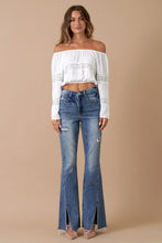 Load image into Gallery viewer, High Rise Slit Flare Denim