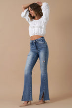 Load image into Gallery viewer, High Rise Slit Flare Denim