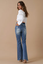Load image into Gallery viewer, High Rise Slit Flare Denim