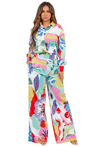 Abstract 2 Piece Pant Set