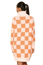Load image into Gallery viewer, Checkered turtleneck sweater dress
