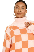 Load image into Gallery viewer, Checkered turtleneck sweater dress