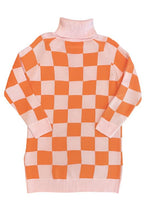 Load image into Gallery viewer, Checkered turtleneck sweater dress