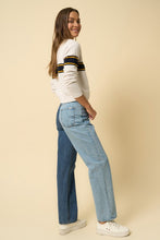 Load image into Gallery viewer, High Waist Crossover Straight Jeans