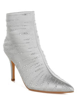 Load image into Gallery viewer, Toget Satin Rhinestone Ankle Party Boots