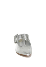 Load image into Gallery viewer, Bismi Large Buckle Kitten Heel Mules