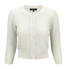 Load image into Gallery viewer, 3/4 Sleeve Cute Pattern Cropped Cardigan Sweater