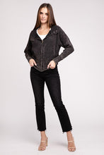 Load image into Gallery viewer, Acid Wash Cotton Waffle Hooded Zip-Up Jacket