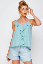 Load image into Gallery viewer, TEXTURED RUFFLE FRILL TANK TOP