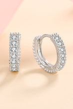 Load image into Gallery viewer, 925 Sterling Silver Inlaid Moissanite Huggie Earrings
