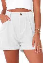 Load image into Gallery viewer, High waisted corduroy shorts